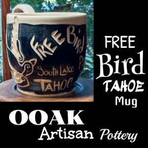 ▪️ARTISAN▪️OOAK Artisan Pottery Free Bird Mug